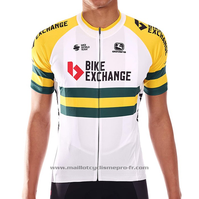 2021 Maillot Cyclisme Bike Exchange Champion Australie Manches Courtes Et Cuissard